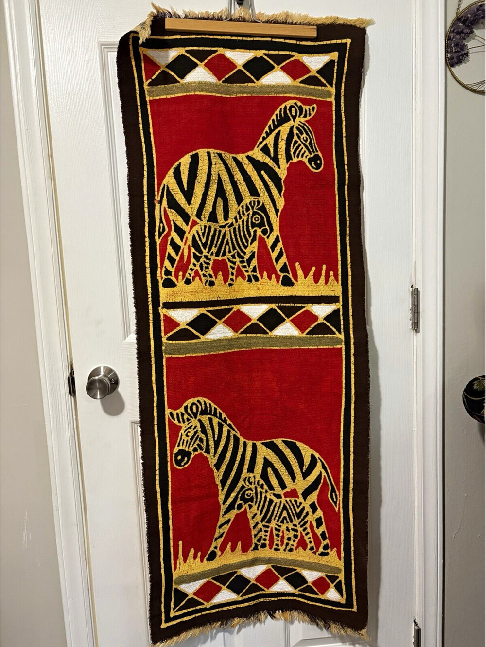 Zebra Animal Print African Batik 52 x 19 in